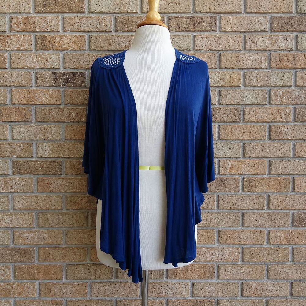 ELLE Blue Open Front Cardigan - Size L